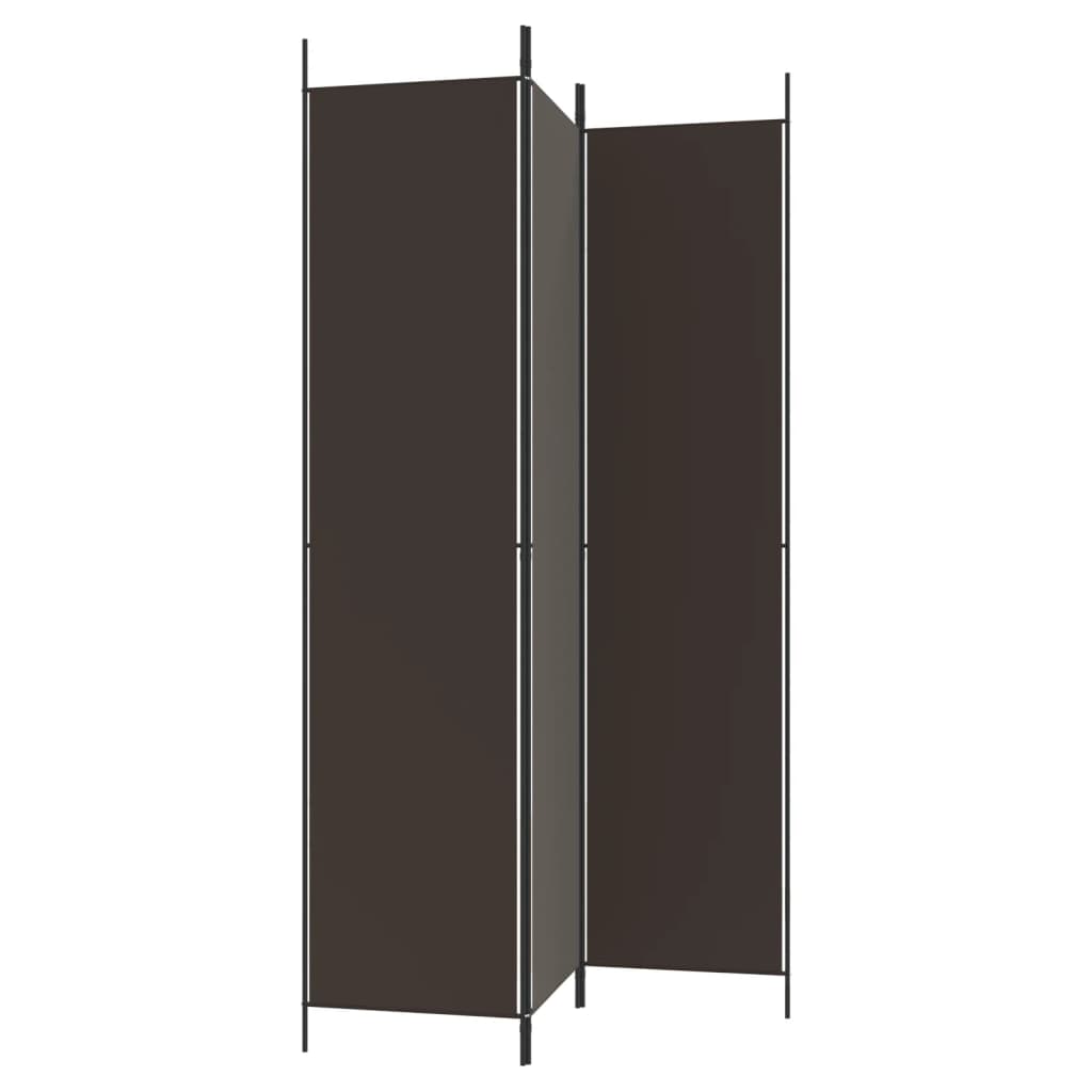 Romdeler 3 paneler brun 150x220 cm stoff