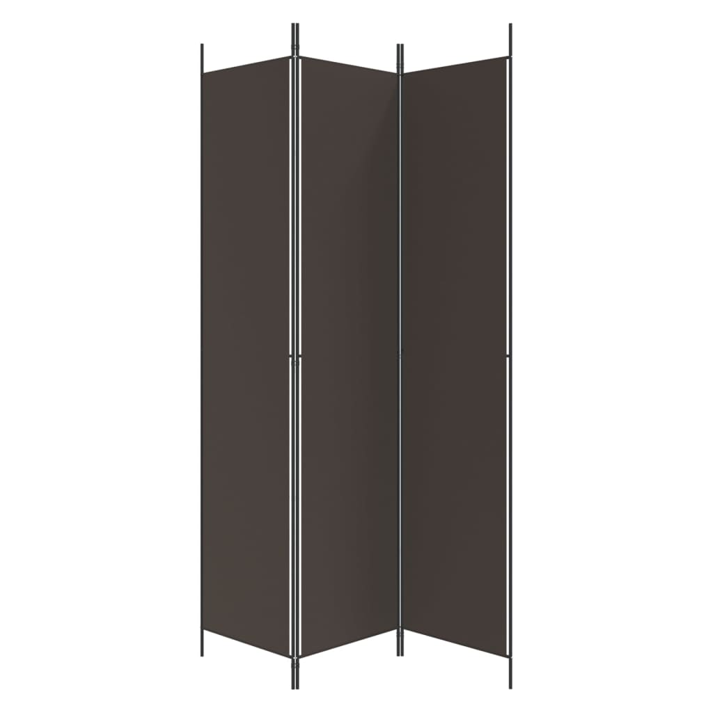 Romdeler 3 paneler brun 150x220 cm stoff