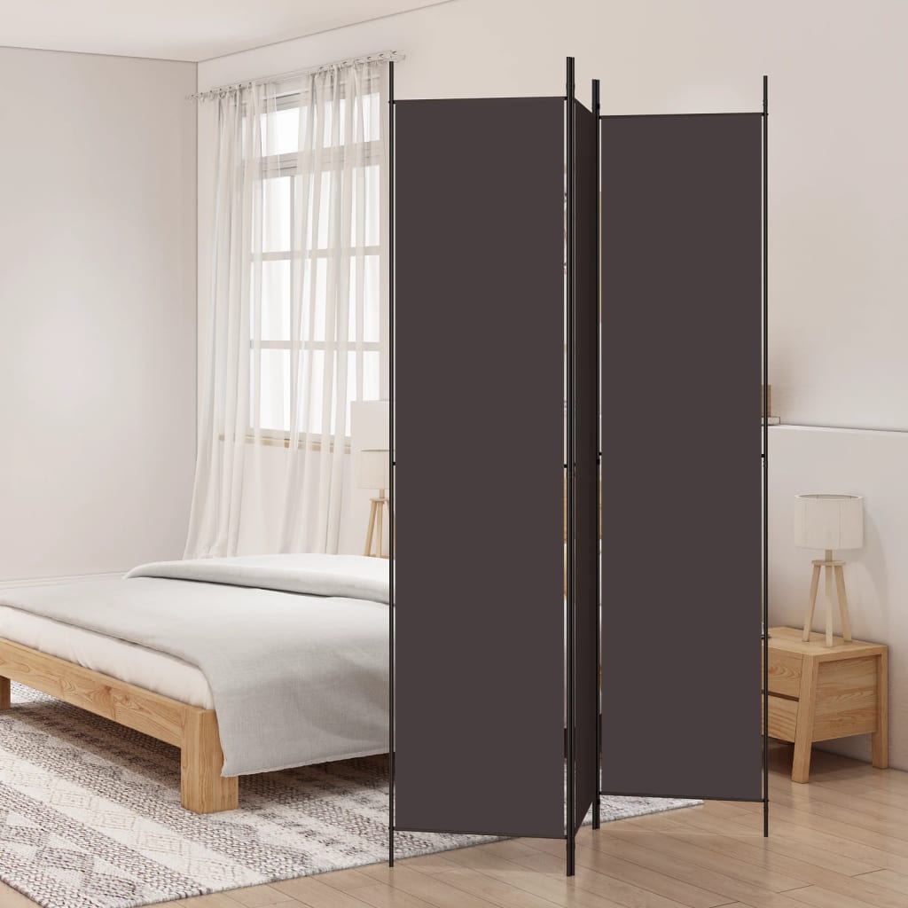 Romdeler 3 paneler brun 150x220 cm stoff