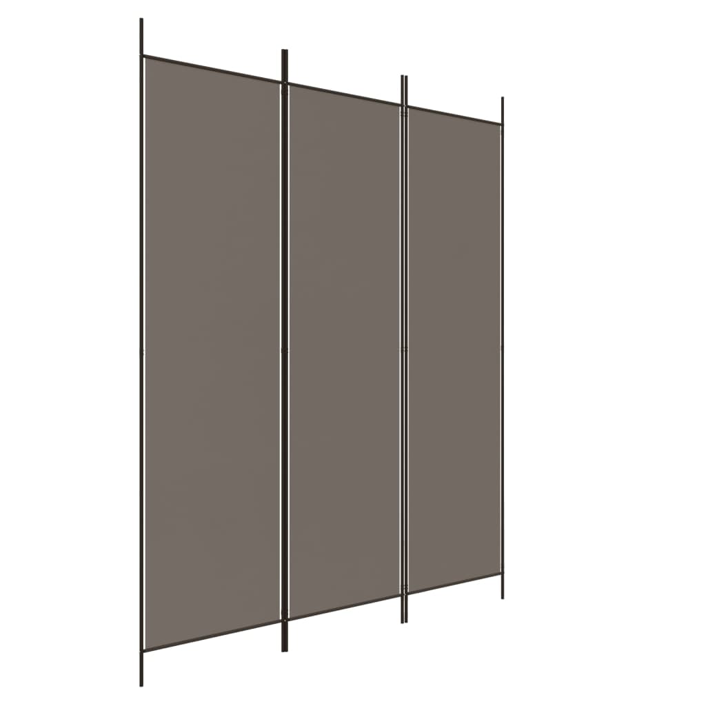 Romdeler 3 paneler antrasitt 150x220 cm stoff