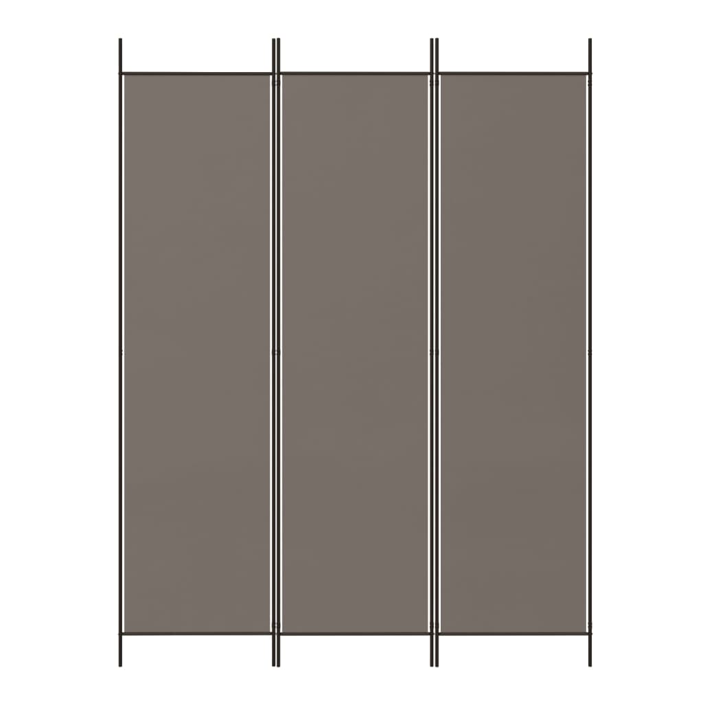 Romdeler 3 paneler antrasitt 150x220 cm stoff