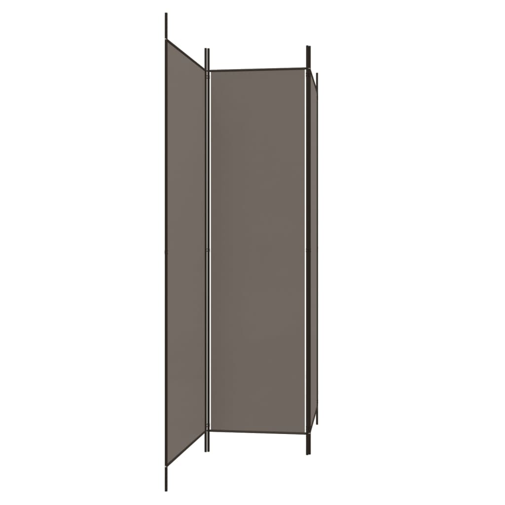 Romdeler 3 paneler antrasitt 150x220 cm stoff