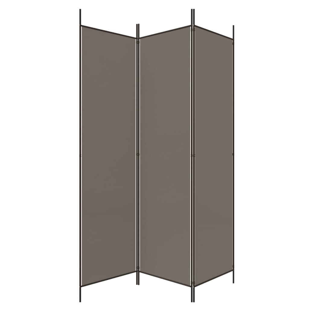 Romdeler 3 paneler antrasitt 150x220 cm stoff