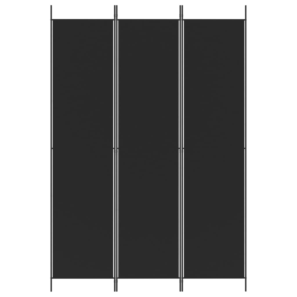 Romdeler 3 paneler svart 150x220 cm stoff