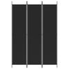 Romdeler 3 paneler svart 150x220 cm stoff