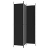 Romdeler 3 paneler svart 150x220 cm stoff