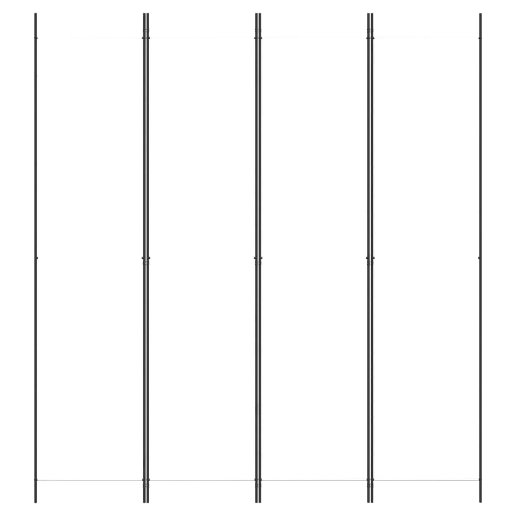 Romdeler 4 paneler hvit 200x220 cm stoff