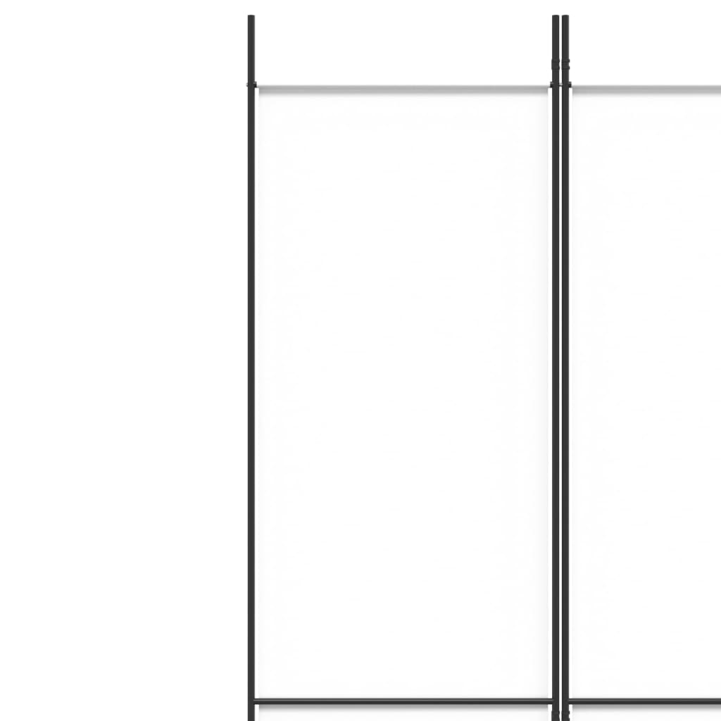 Romdeler 4 paneler hvit 200x220 cm stoff
