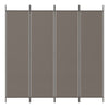 Romdeler 4 paneler antrasitt 200x220 cm stoff