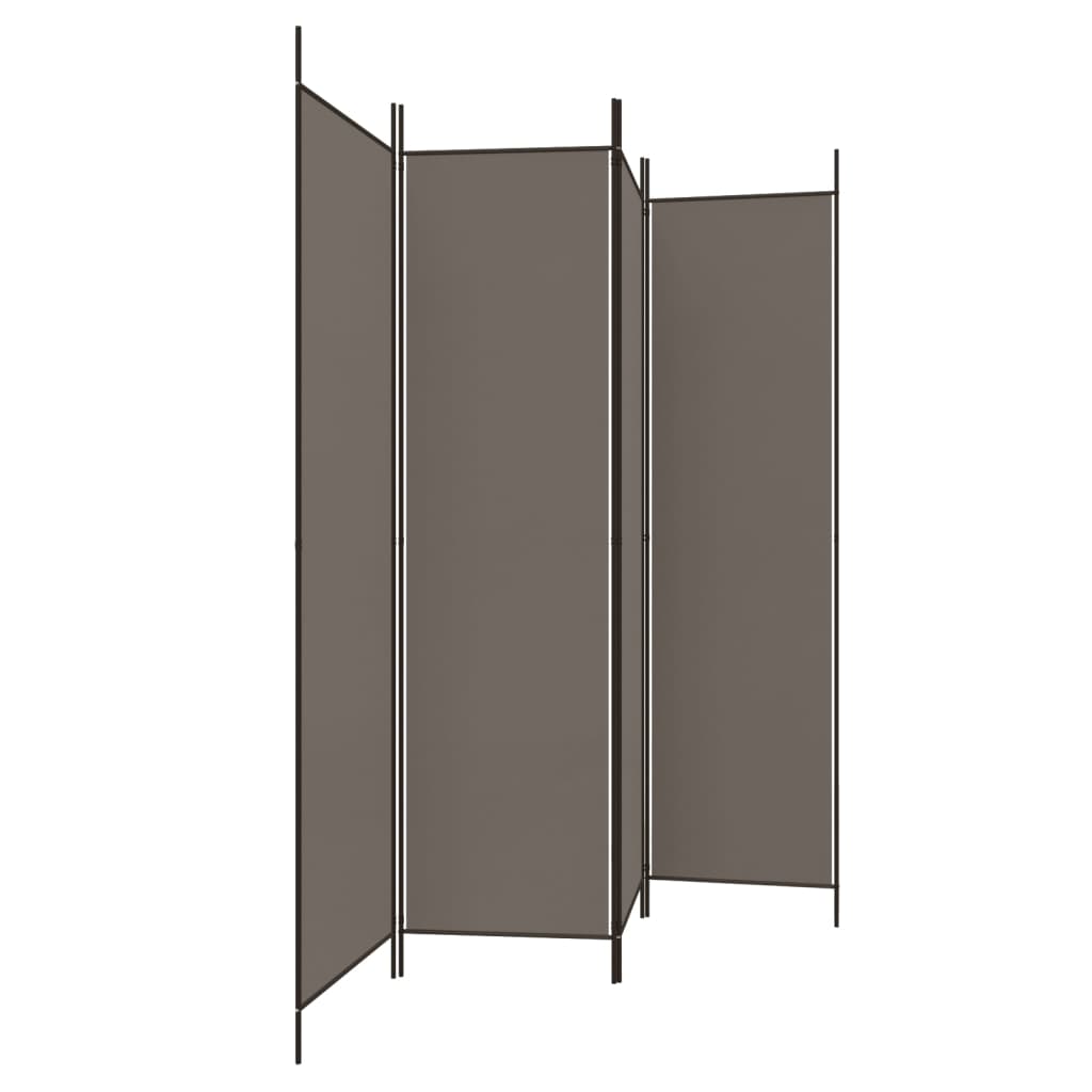 Romdeler 4 paneler antrasitt 200x220 cm stoff