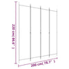 Romdeler 4 paneler antrasitt 200x220 cm stoff
