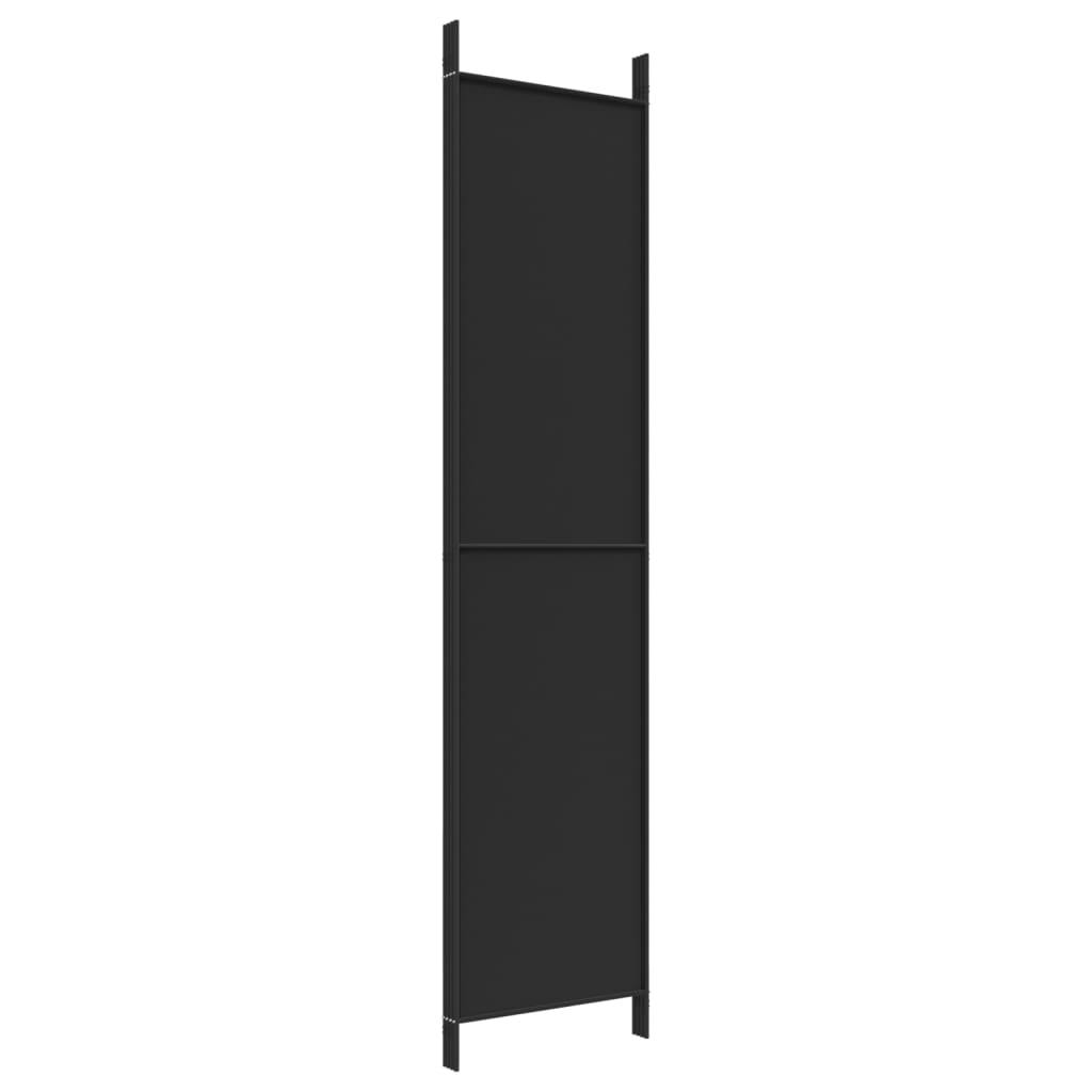 Romdeler 4 paneler svart 200x220 cm stoff