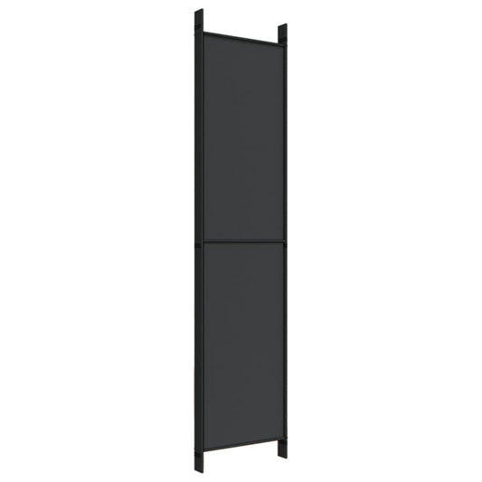 Romdeler 5 paneler svart 250x220 cm stoff
