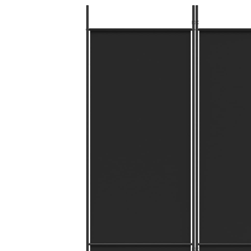 Romdeler 5 paneler svart 250x220 cm stoff