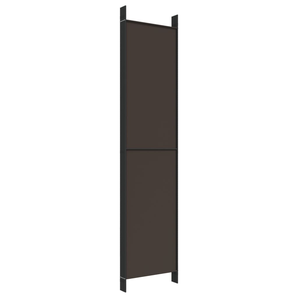 Romdeler 6 paneler brun 300x220 cm stoff