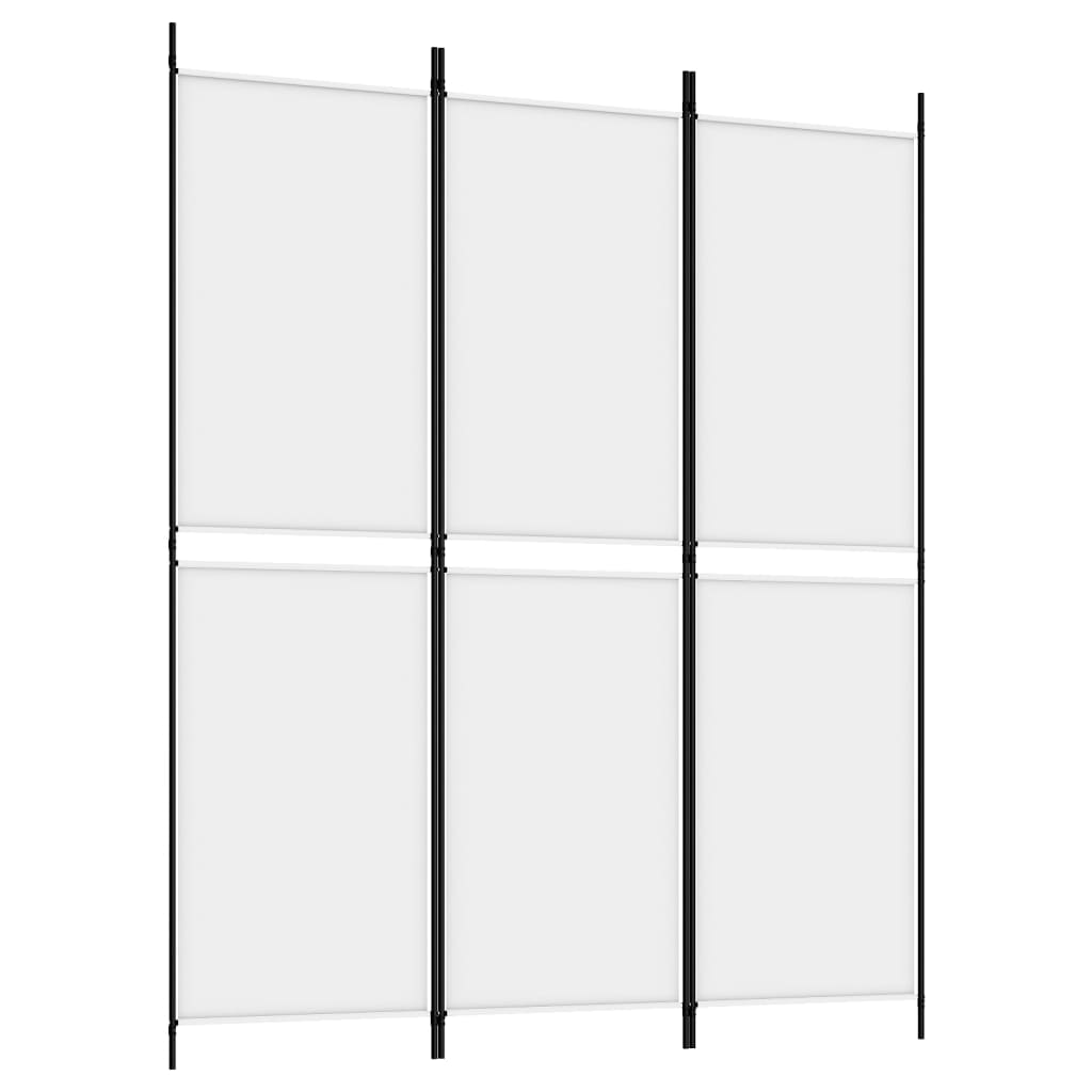Romdeler 3 paneler hvit 150x180 cm stoff