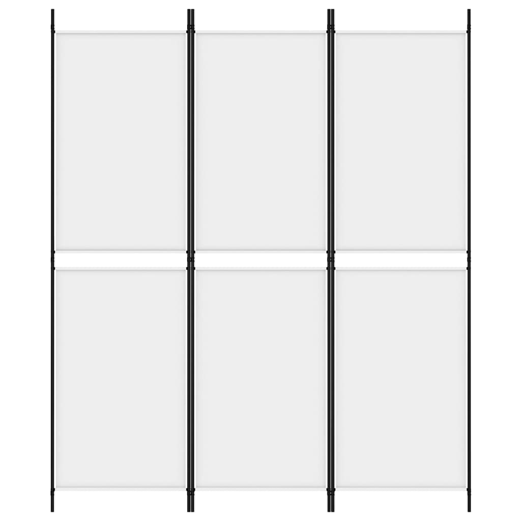 Romdeler 3 paneler hvit 150x180 cm stoff