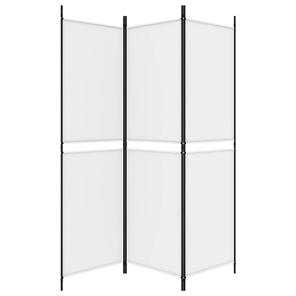 Romdeler 3 paneler hvit 150x180 cm stoff