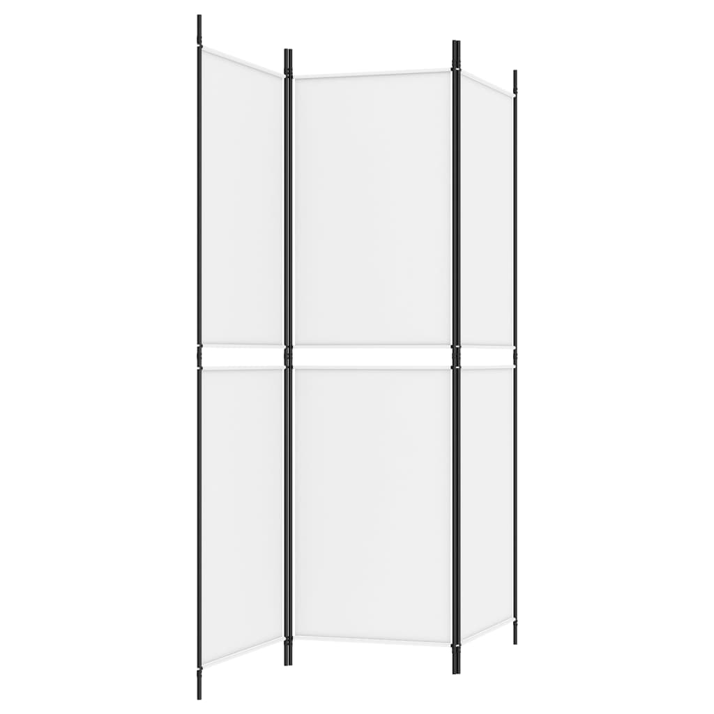 Romdeler 3 paneler hvit 150x180 cm stoff