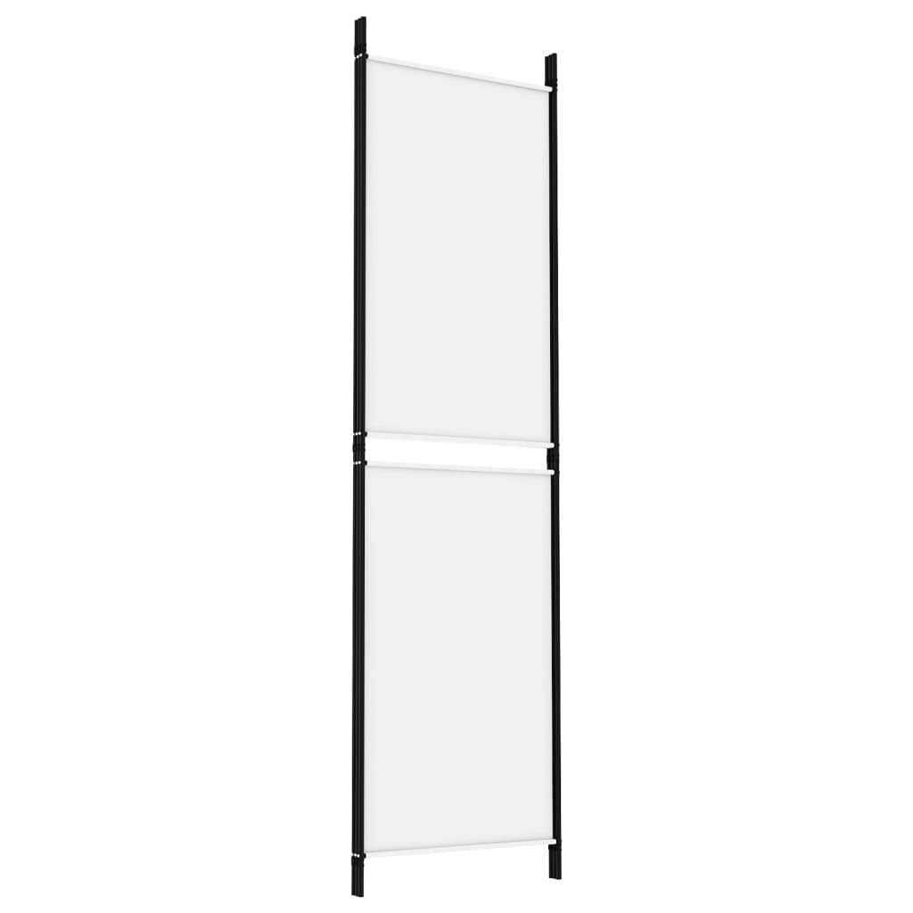 Romdeler 3 paneler hvit 150x180 cm stoff