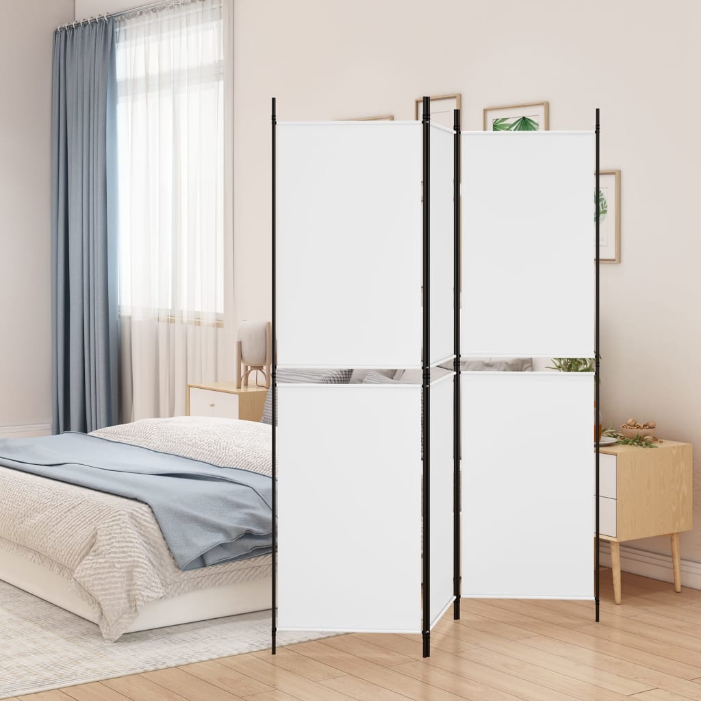 Romdeler 3 paneler hvit 150x180 cm stoff