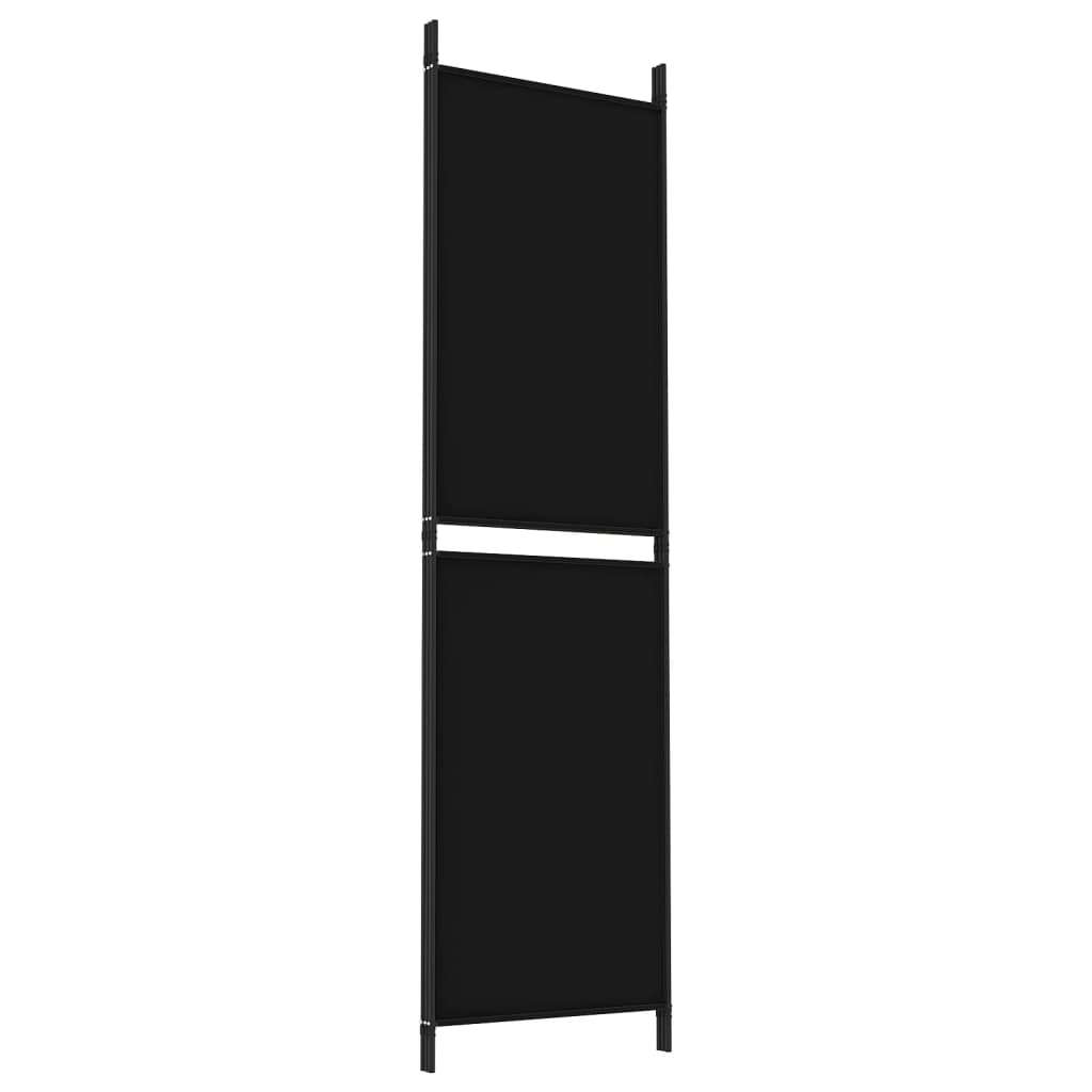 Romdeler 3 paneler svart 150x180 cm stoff