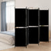 Romdeler med 5 paneler svart 250x180 cm stoff