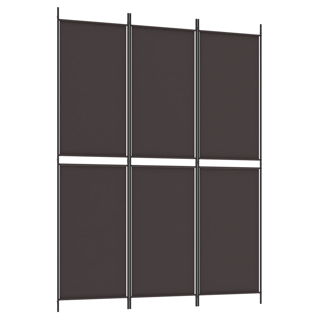 Romdeler 3 paneler brun 150x200 cm stoff