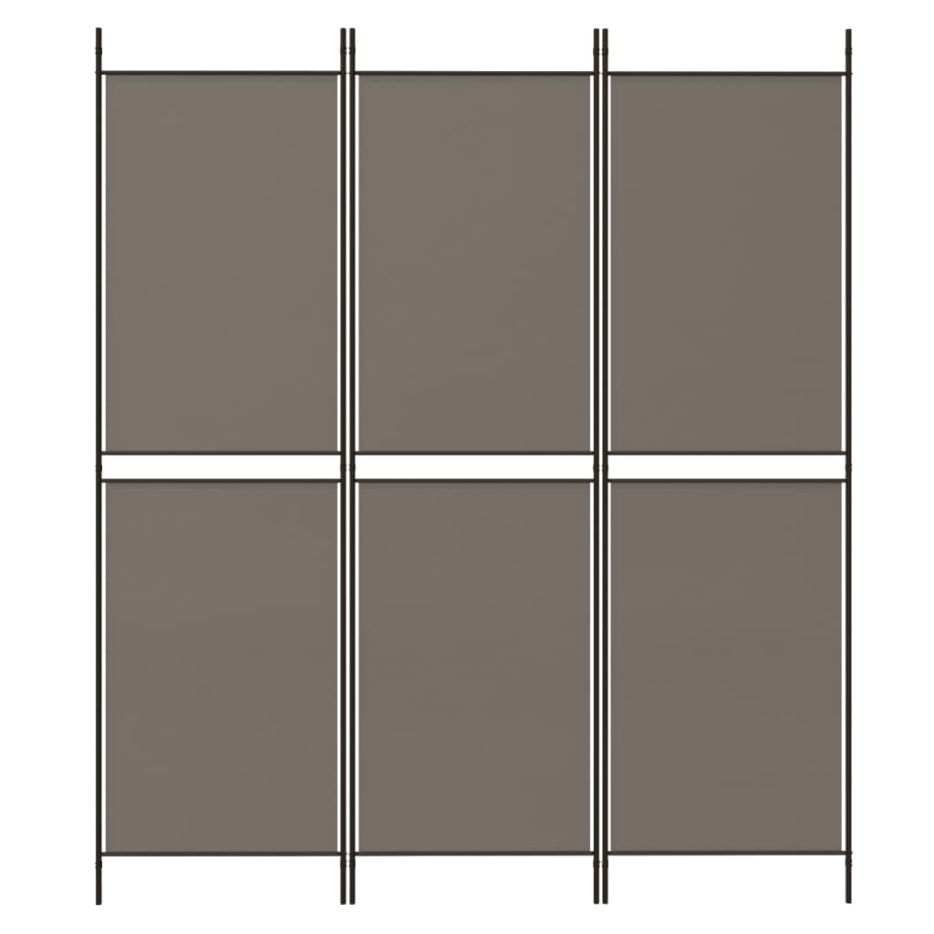 Romdeler 3 paneler antrasitt 150x200 cm stoff