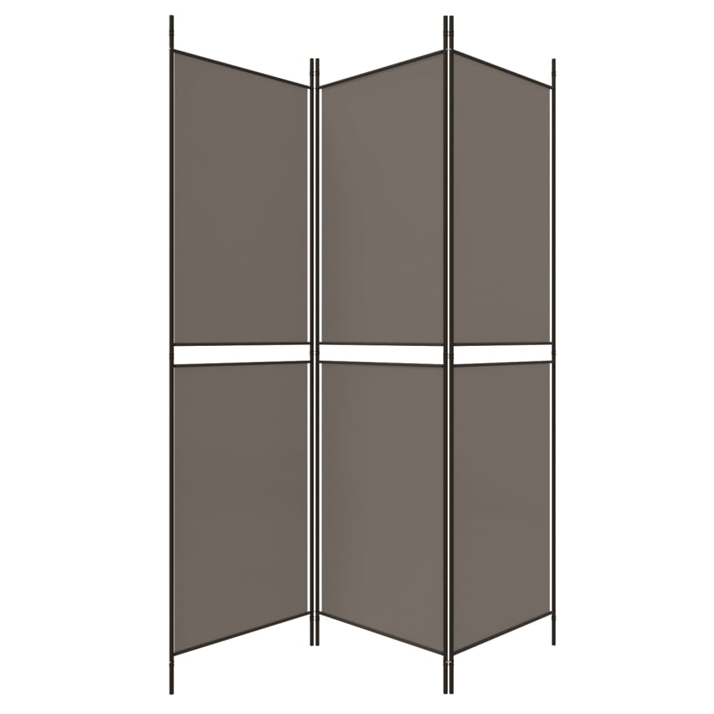 Romdeler 3 paneler antrasitt 150x200 cm stoff