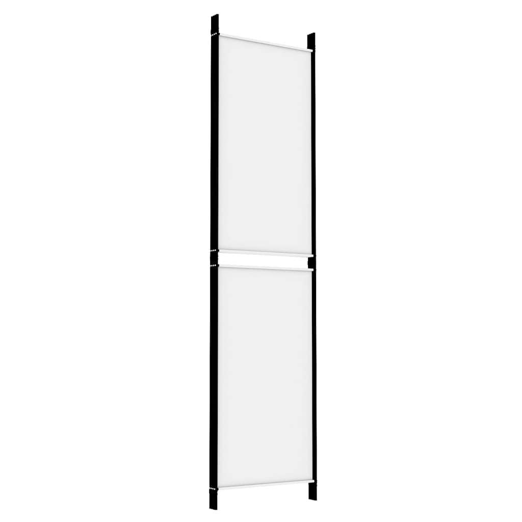 Romdeler 4 paneler hvit 200x200 cm stoff