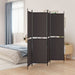 Romdeler med 4 paneler brun 200x200 cm stoff