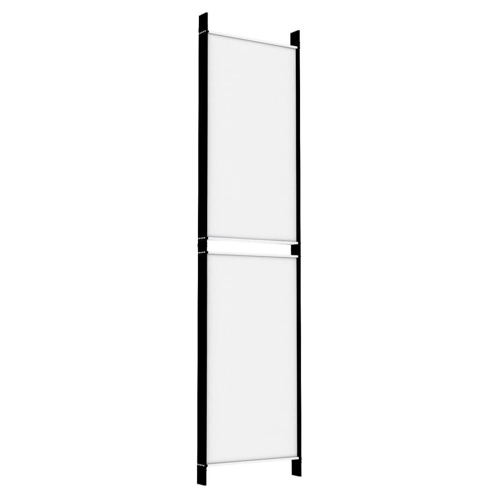 Romdeler med 5 paneler hvit 250x200 cm stoff