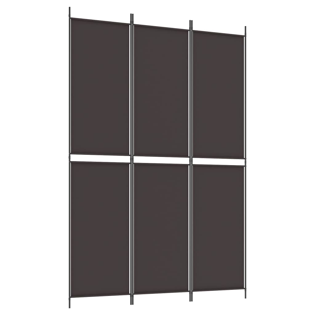 Romdeler 3 paneler brun 150x220 cm stoff
