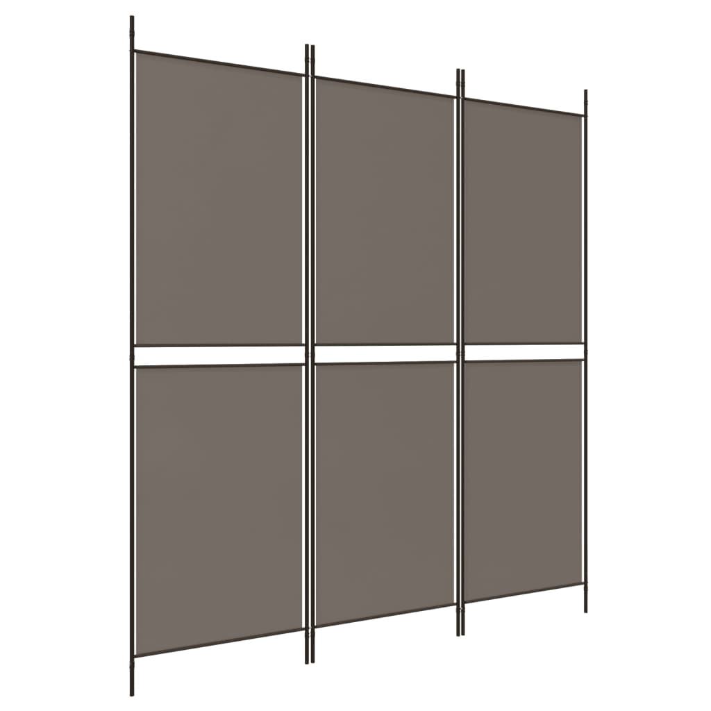 Romdeler 3 paneler antrasitt 150x220 cm stoff
