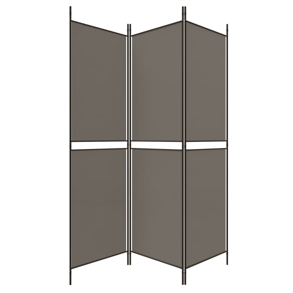 Romdeler 3 paneler antrasitt 150x220 cm stoff