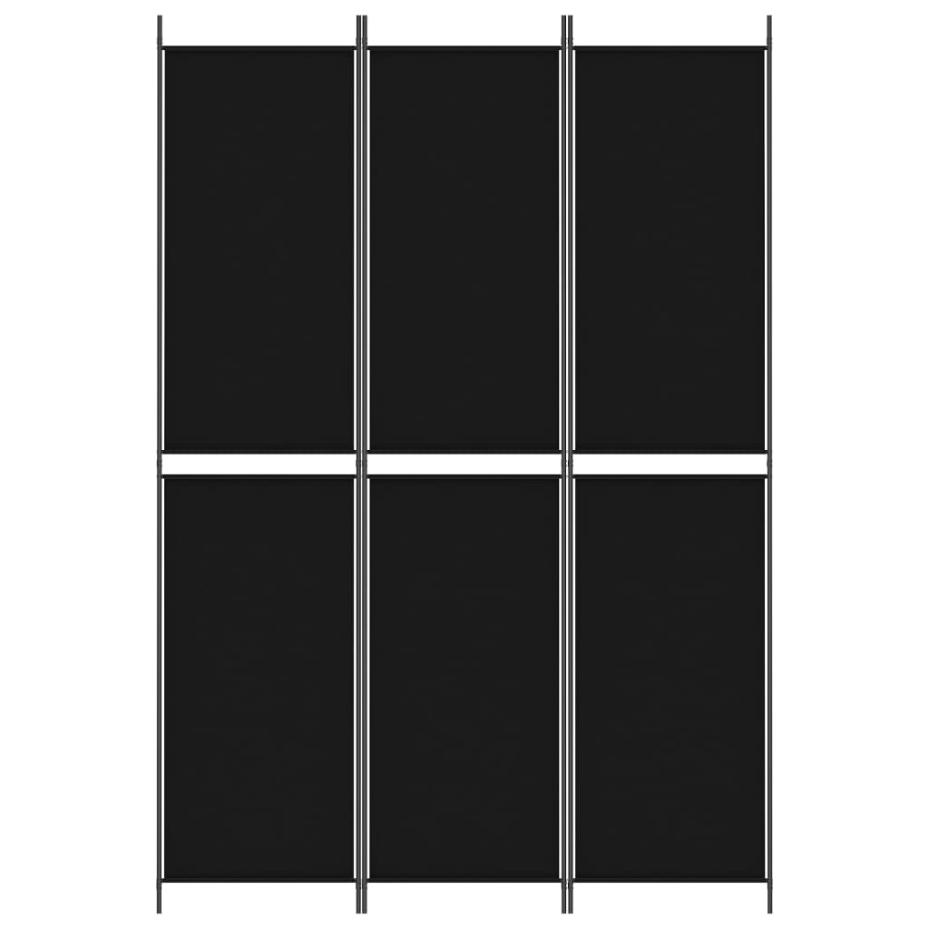 Romdeler 3 paneler svart 150x220 cm stoff