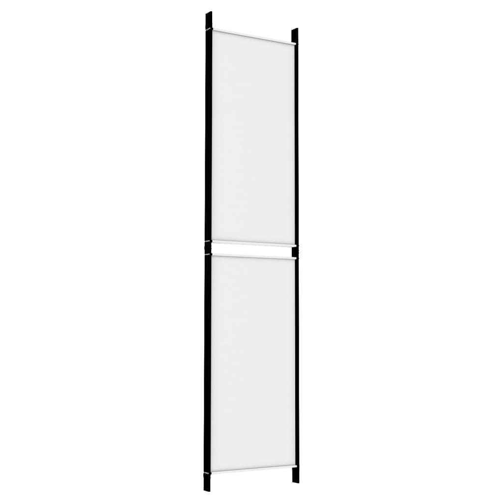 Romdeler 4 paneler hvit 200x220 cm stoff