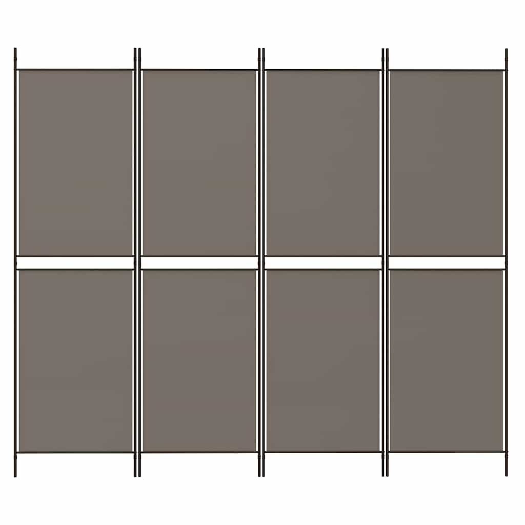 Romdeler 4 paneler antrasitt 200x220 cm stoff vidaXL