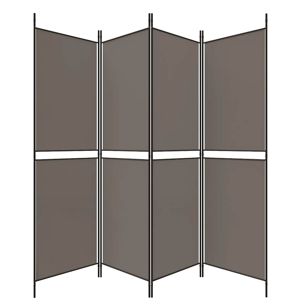 Romdeler 4 paneler antrasitt 200x220 cm stoff vidaXL