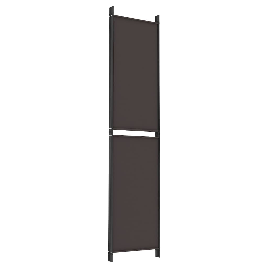 Romdeler 5 paneler brun 250x220 cm stoff