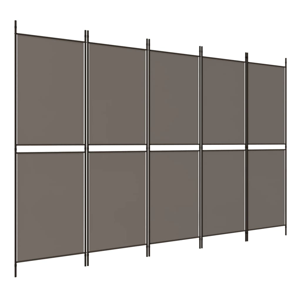 Romdeler med 5 paneler antrasitt 250x220 cm stoff vidaXL