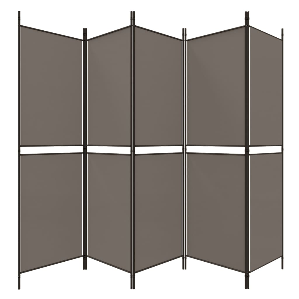 Romdeler med 5 paneler antrasitt 250x220 cm stoff vidaXL