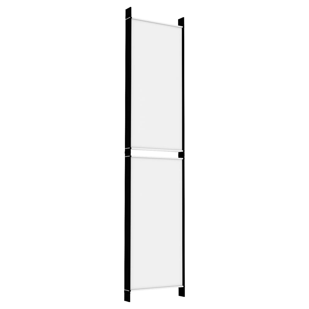 Romdeler 6 paneler hvit 300x220 cm stoff
