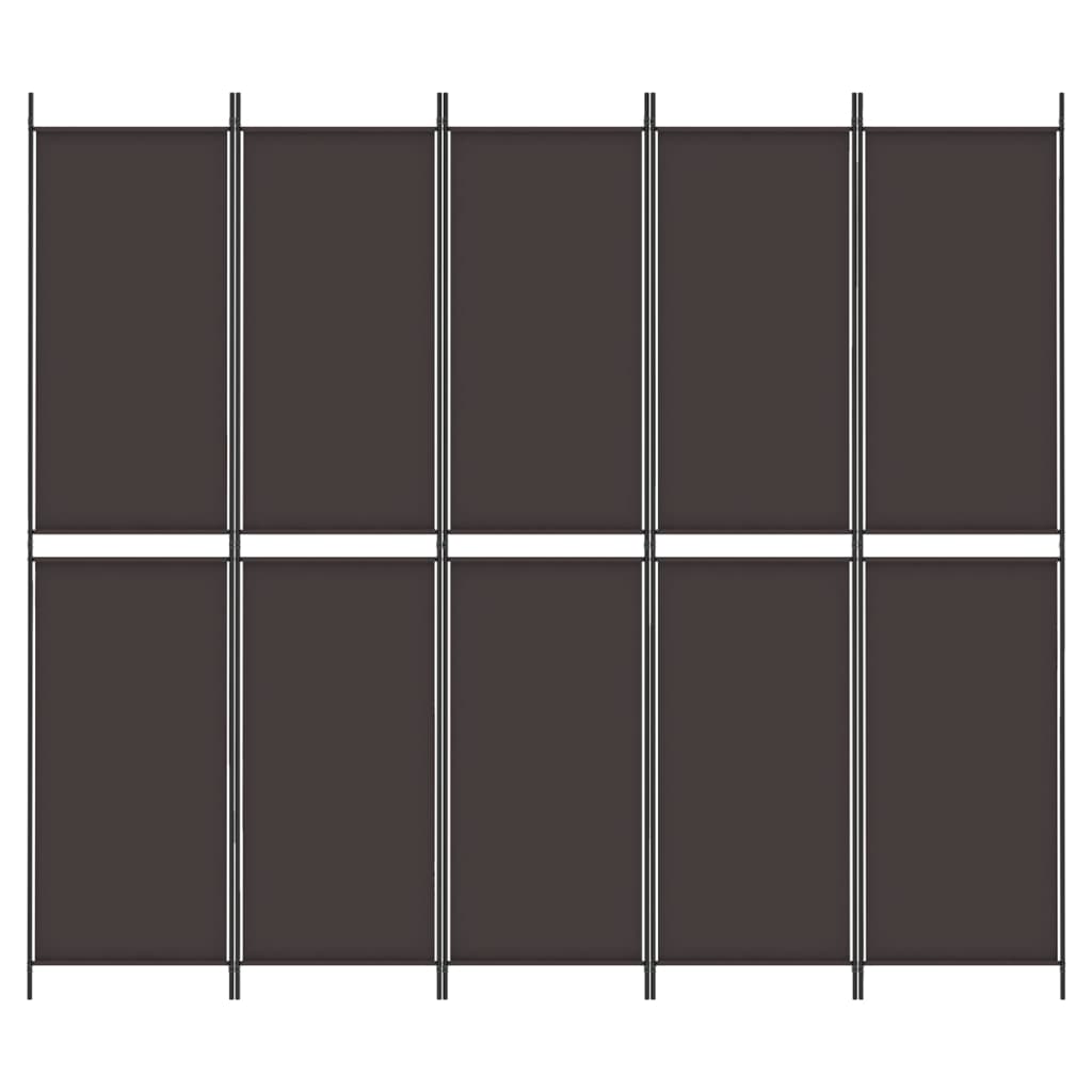 Romdeler 6 paneler brun 300x220 cm stoff