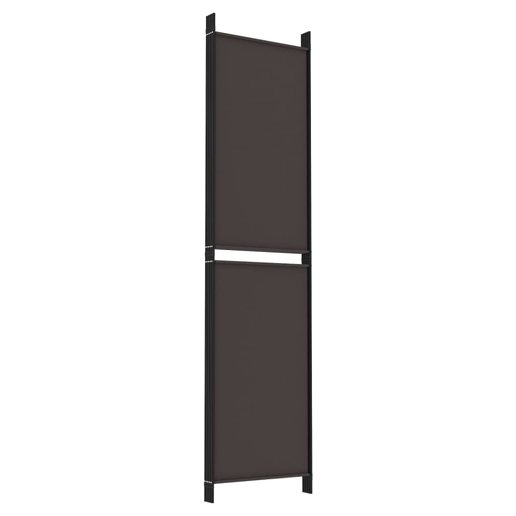Romdeler 6 paneler brun 300x220 cm stoff