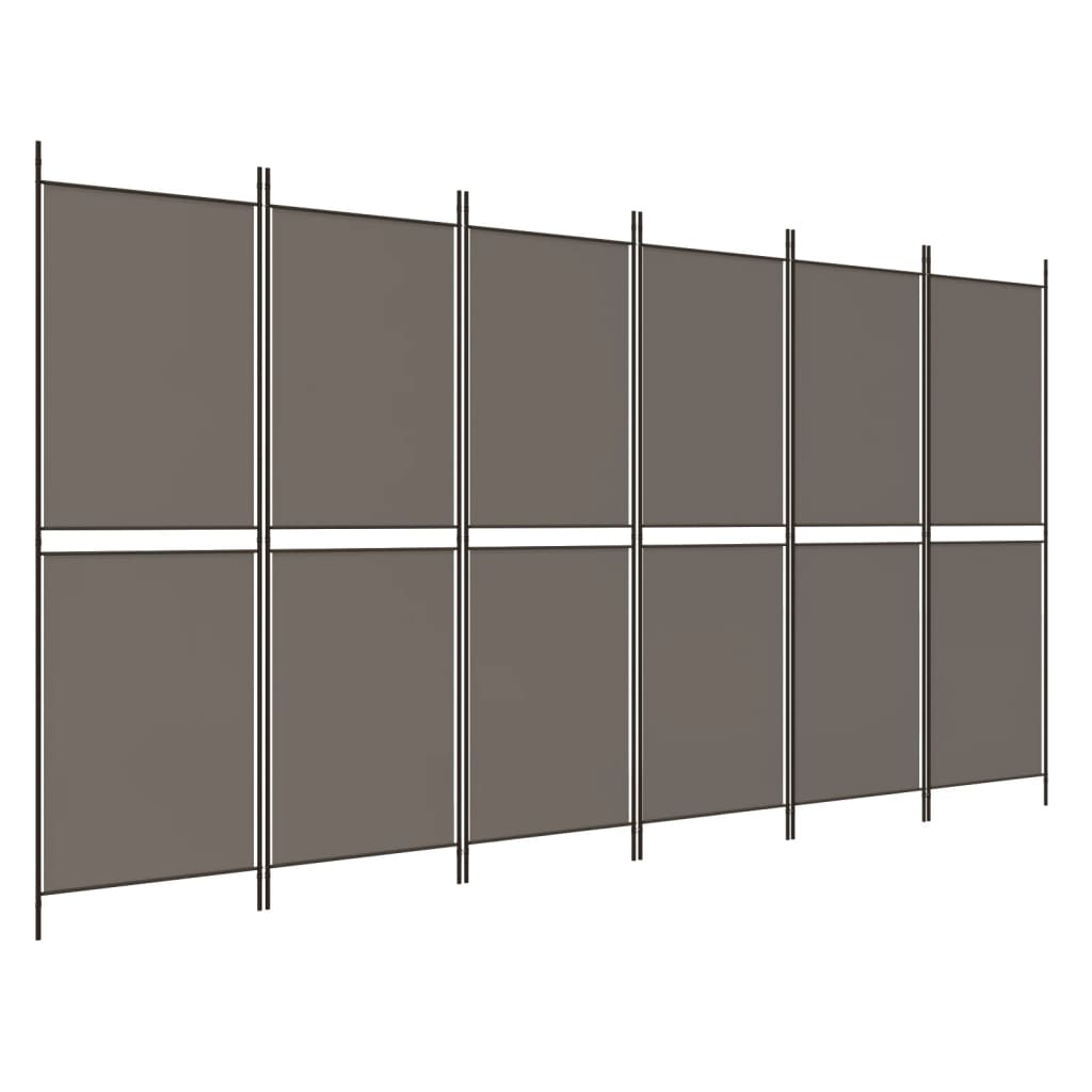 Romdeler med 6 paneler antrasitt 300x220 cm stoff vidaXL