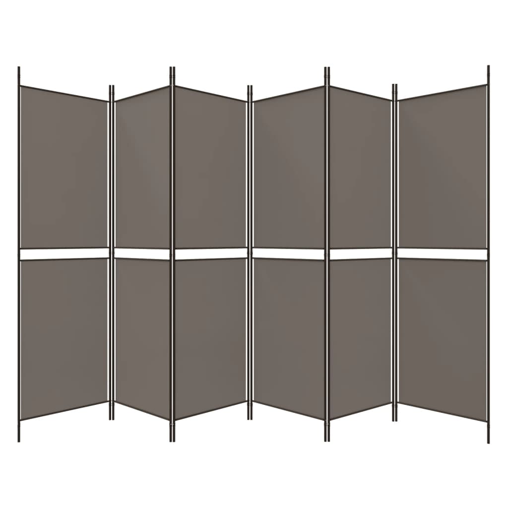 Romdeler med 6 paneler antrasitt 300x220 cm stoff vidaXL