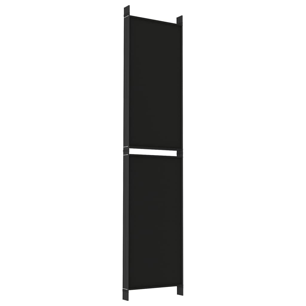 Romdeler 6 paneler svart 300x220 cm stoff