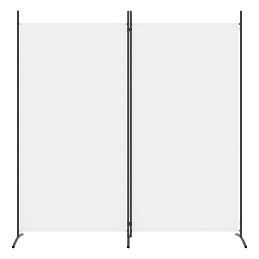Romdeler med 2 paneler hvit 175x180 cm stoff